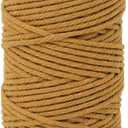 Earth Yellow Macrame Cotton Cord DIY Crafts Cord for Wall Hanging,Plant Hangers 4mmx109 Yards