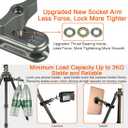 Aluminum 17mm Ball Double Socket Arm for Motorcycle Bike Car Phone Holder Compatible with RAM Mounts Garmin GPS Mount 17mm Ball Mount Adapter