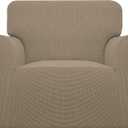 Easy-Going Stretch Chair Sofa Slipcover 1-Piece Couch Sofa Cover Furniture Protector Soft with Elastic Bottom for Kids, Pet. Spandex Jacquard Fabric Small Chair, Natural)