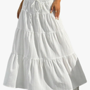 Verdusa Women's Long Maxi Skirt 2026 Boho Flowy Flared Ruffle Skirts Beach Vacation Spring Going Out Outfits, Size Large