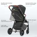 Tinyiota Stroller for Babies,Toddler Strollers with Large UPF 50+ Canopy,Luxury Baby Stroller with Leather Handle & Spacious Seat, One-Hand Foldable Pushchair,Baby Carriage with Lie-Flat Mode(Black)