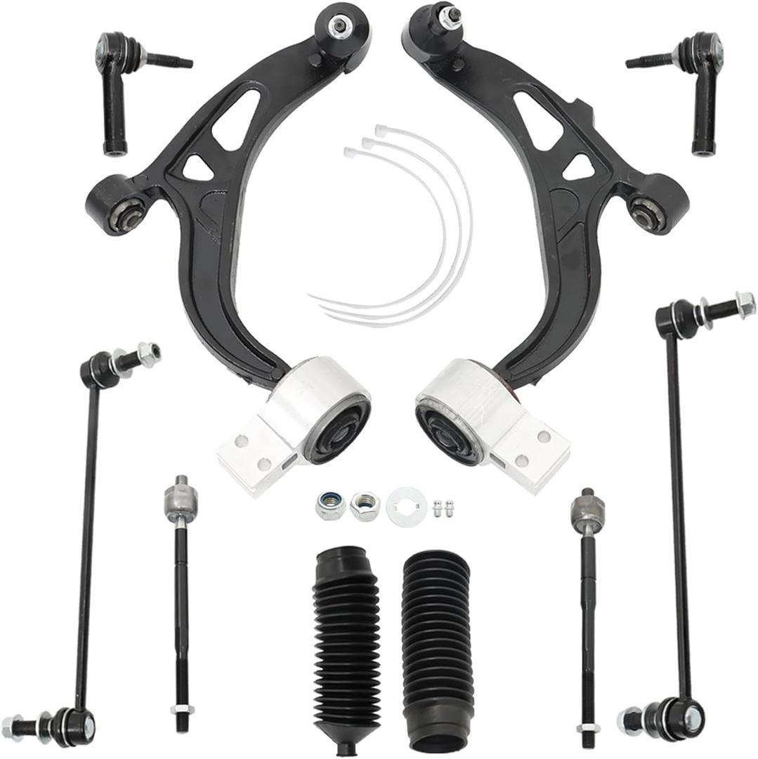 WFLNHB 10pc Steering Suspension Kit Front Lower Control Arm Ball Joint Sway Bar Link Tie Rod End Kit Replacement for Ford Explorer 2011-2017