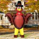 VercanMonth 8.53ft Thanksgiving Turkey Inflatable Costume Blow up Cosplay Suit Funny Turkey Decorations Turkey Outfit for Men Fall Autumn Party Indoor Outdoor Halloween Yard Decor Decorations
