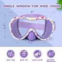 2 x Kids Swim Goggles, Anti-Leak Snork Mask with Nose Cover & Elastic Fabric Strap, UV Protection Swimming Goggles for Kids Boys Girls