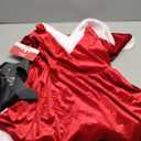 RSLOVE Christmas Lingerie for Women Sexy Santa Babydoll Chemise Mrs Claus Costume with Belt (Small, Red)