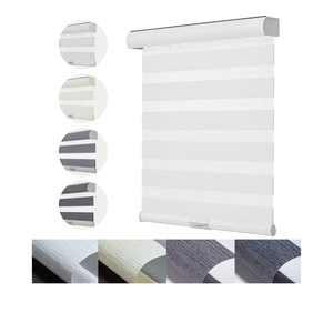 Persilux Cordless Zebra Blinds for Windows with Jacquard Pattern Roller Shades Room Darkening Sheer Window Shades for Home, Office and French Door (27" W x 72" H, White)