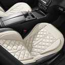 Car Seat Covers, Premium Perforated Napa Leather, Semi Universal Fit, Front Seat with Storage Bag, Full Set for SUV Truck Sedan (Light Beige, Front Row Two Seats)
