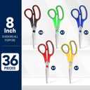36 Packs 8" Multipurpose Scissors, Ultra Sharp Blade Shears, Comfort-Grip Handles, Sturdy Sharp Scissors for Office Home School Sewing Fabric Craft Supplies, Right/Left Handed