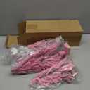 Soulchen 4 Pcs Mini Pink Christmas Tree Snow Tabletop Tree Decor 3 Size Flocked Mini Tabletop Pine Trees with Wooden Base Pastel Pink White Artificial Desk Decor Xmas Winter Holiday Party Decorations