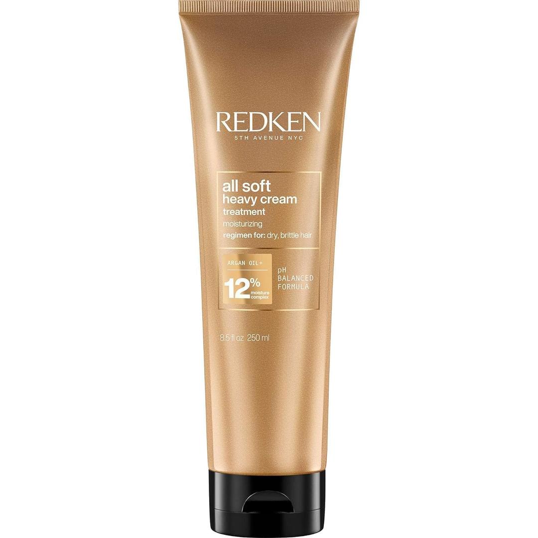 Redken All Soft Heavy Cream Mask Treatment- Moisturizing Deep Conditioner Treatment For Dry Hair, Softens and Smooths Hair, With Argan Oil (8.5 Fl Oz (Pack of 1)