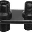 A/C Bulkhead, Car 2?Port Air Conditioner Bulkhead Connector Universal Modification Replacement for Hot Rod(black)
