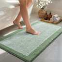 48x24 Long Bathroom Rugs Washable Non Slip, Green Bath Mat for Bathroom Floor Tub, Soft Absorbent Quick Dry Mats for Shower,Bathtub,Home Decor