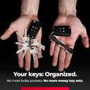 KEYSMART Key Holder for Keychain - Compact Key Organizer for Key Chain, Minimalist Clutter-Free EDC Keychains Key Ring, Red Forged Carbon Fiber, 14 Keys