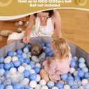 Hikiddy Large Ball Pit for Toddlers - 44in Baby Ball Pool with Playmat, Hold Over 1000 Balls, Foldable Play Pit for Kids Dogs Indoor and Outdoor Games, Party Toys Gifts, Balls Not Include (Blue)