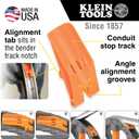 Klein Tools 51607 Aluminum Conduit Bender Full Assembly, 3/4-Inch EMT, 1/2-Inch Rigid, Wide Foot Pedal, Benchmark Symbols and Angle Setter, One Size