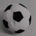 Fluffy Stuffed Toy Soccer Ball Plush Pillow Soft Durable Stuff Soccerball Gift for Kids Boy Baby (Black -White,7.8inch/20cm)