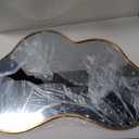 Irregular Wall Mirror with Metal Frame for Living Room, Hallway, Entryway, Bathroom and Dining Room