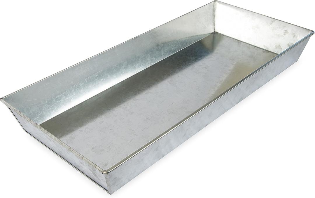 Achla Designs Antique Galvanized Steel Rectangular Plant Tray- 29 in, Silver