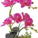 Purple Orchid Artificial Flowers Indoor Large Faux Orchids in Pot Phalaenopsis Flowers Arrangement Fake Flowers Dining Table Decor Centerpiece Bathroom Plants Home Decoration