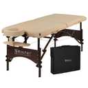 Master Massage 28" Argo Portable Massage Table in Cream with Walnut Legs- Spa Bed for Tabletop Exercise & Massage- Beauty Bed Tattoo Bed- Lash Table