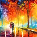 Jigsaw Puzzles 1000 Pieces for Adults Evening Walk on Rainy Day Puzzles Evening Stroll Oil Painting Jigsaw Puzzles for Adults Teens Kids Brain Teaser