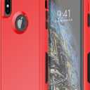 Diverbox for iPhone X Case/iPhone Xs Case [Shockproof] [Dropproof] [Tempered Glass Screen Protector ] Heavy Duty Protection Phone Case Cover for Apple iPhone X/XS (Red)