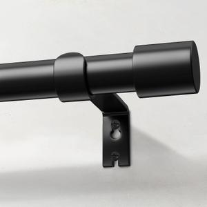 Curtain Rods for Windows 48 to 84, 1 Inch Black Curtain Rod Adjustable, Heavy Duty Curtains Rods Modern Style for Bedroom/Living Room/Kitchen, 32"-90"