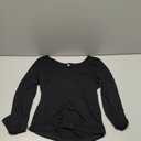 BTFBM Casual Long Sleeve T Shirts for Women Fall 2025 Ribbed Knit Slim Fit Solid Basic Tee Going Out Tops Blouse (X-Small, Black)