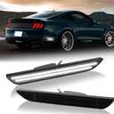 LED Side Marker Lights Rear White Bumper Marker Lamp Reflectors for Ford Mustang 2015-2023, Smoked Len 2PCS