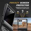 TONGATE for Motorola Razr 2026 Case & Razr 2025/2024 Case with Privacy Screen Protector, [360° Spin Magnetic Stand] [Compatible with Magsafe] [Hinge Protection] Military Grade Drop Phone Cover, Black
