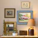 Textured Soft Blue 24x36 Picture Frame with Gold Inner Trim