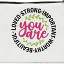 Daily Affirmations for Women Makeup Bag Cosmetic Bag, Mental Health Gifts, Inspirational Gifts for Women, Mental Health Awareness for Female Girls Coworker Friendship Birthday Mothers Day Nurse Day