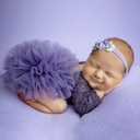 ForBaysy Newborn Photography Props Newborn Lace Romper Set with Matching Headband – Infant Baby Girl Outfit for Photoshoot