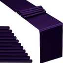 SiinvdaBZX 12 Pcs Purple Satin Table Runner 12 x 108 inches Long, Bright Smooth Satin Wedding Table Runner Decorations for Birthday Parties, Buffet, Banquets, Graduations, Engagements