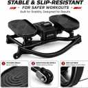 Rock Stepper - Side to Side Rocking Stepper for Exercise at Home with Resistance Bands & Cordless Jump Rope, Quiet Low-Impact Lateral Stepper Machine for Full Body Workout, Legs & Glutes