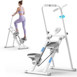 ZCMHAXJ Foldable Stair Stepper for Home, Adjustable Stair Climber with 4 Heights & 3 Angles, Compact Folding Vertical Stair Master for Exercise at Home for Full-Body Workout