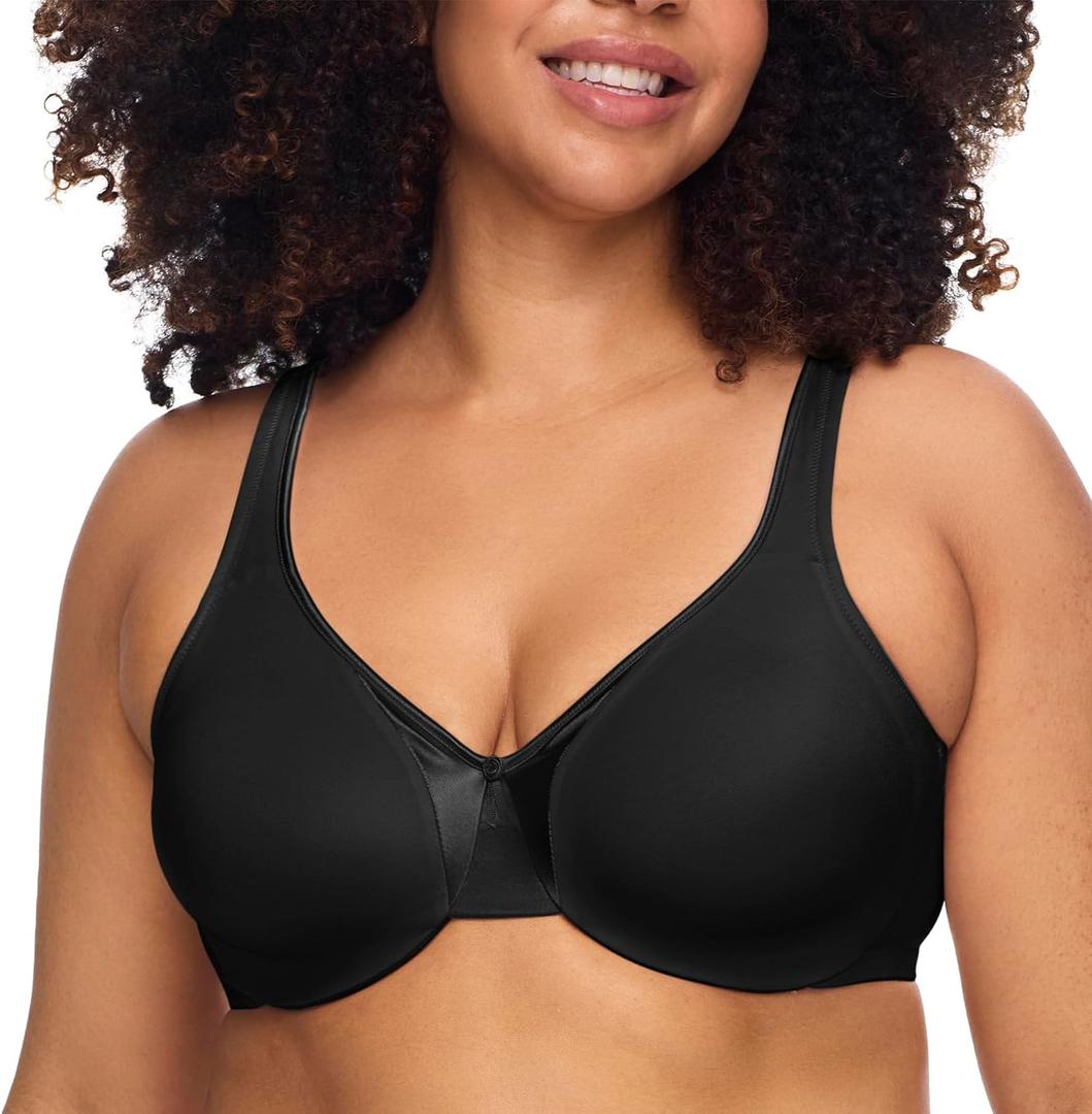 Warner's Womens Signature Support Cushioned Underwire for Support and Comfort Underwire Unlined Full-Coverage Bra 35002a (42C, Black)