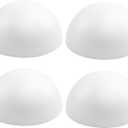 Crafjie 4PCS 6 Inchs White Foam Balls Half Round Polystyrene Half Foam Balls Craft Supplies Hemispherical Christmas Craft Ballfor DIY Home Craft Project and Art Decoration