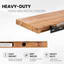 Fun Memories Floating Shelves for Wall Set of 2, Rustic Solid Elm Wood Wall Shelves 24 Inch - Invisible Bracket Mount for Living Room, Bathroom, Bedroom, Kitchen, Natural