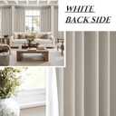 Kitchen Blackout Curtains 45 Inch Length, Basement Curtains for Small Blackout 46 inch Window Treatment Flax Linen Cafe Thermal Insulated Energy Efficiency Drapes for Bedroom Bathroom (40"Wx2 Panels)