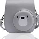 Frankmate Protective Case for Fujifilm Instax Mini 12 11 Instant Camera - Premium PU Leather Bag Cover with Removable Adjustable Strap (Cute Bear)