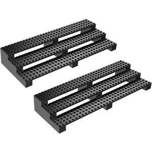 2 Pack Brick Minifigure Display Stand - 3-Tier Display Case for Lego Mini Figures - Holds 66 Figures - Black Stylish Organizer for Collectors | Great Gift for Minifigure Lovers