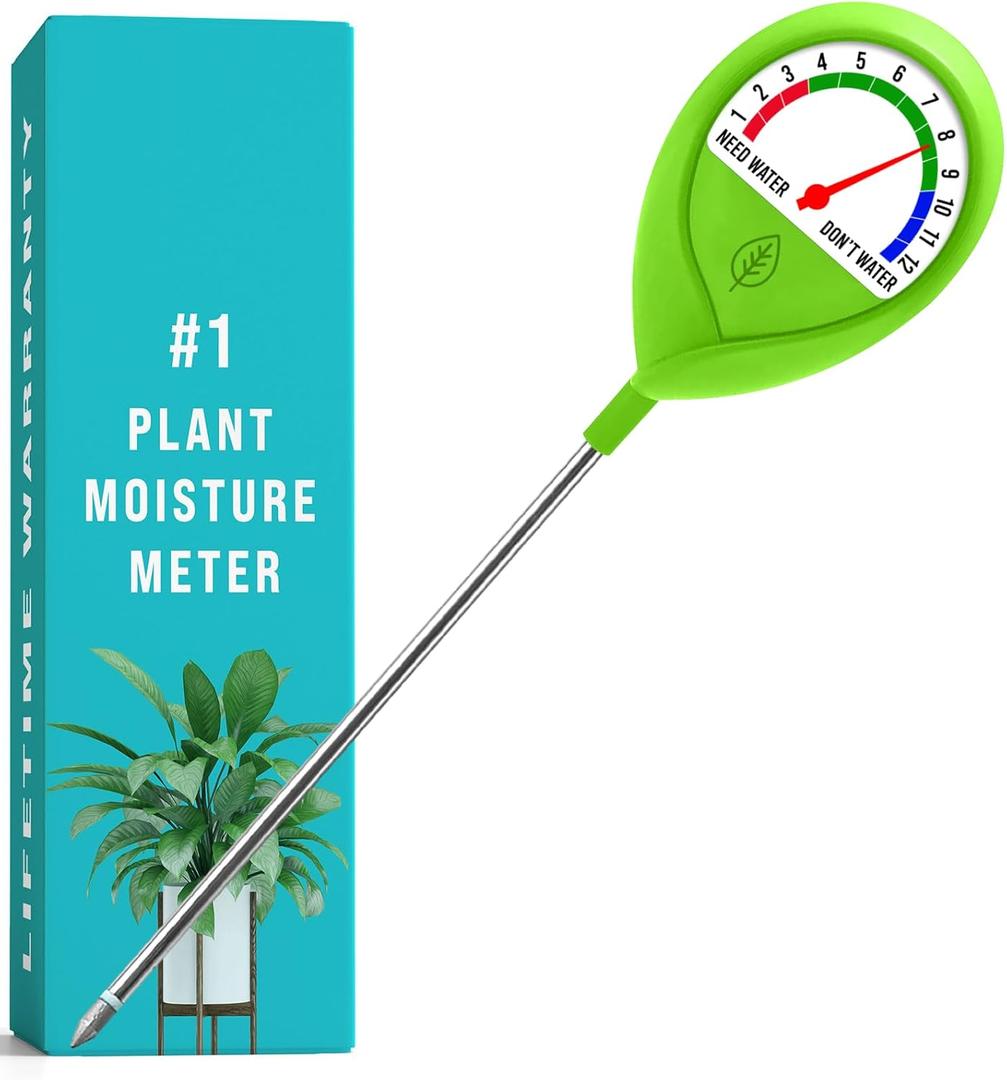 GROWIT Soil Moisture Meter for Plants - Plant Moisture Meter for House Plants - No Batteries Required (Green)