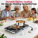 2 Burner Electric Cooktop 110v Hobsir, 2000W Electric Stove Top Burner 12 Inch, 9 Power Levels, Knob & Touch Control, Plug in Cooktop 120v, 99 Mins Timer, Safety Lock, Automatic shutdown