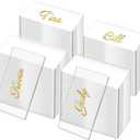 Chunful 120 Pcs Clear Acrylic Wedding Place Cards Acrylic Table Number Card Blank Name Plate Seating Chart Sign for Wedding DIY Table Setting Banquet Party(Rectangular Style)