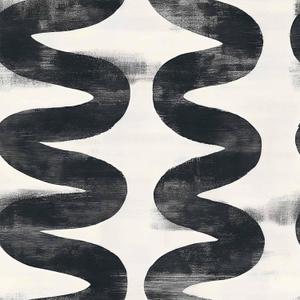 Mid-Century Modern Peel and Stick Wallpaper, Abstract Black and White Geometric Wallpaper for Home Decor  17.7" x 118"