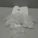 ASENKU Dog Dress, Dog Wedding Dress, Pet Lace Princess Dress with Bows for Wedding Birthday Party, Puppy Formal Apparel with Pearl Necklace for Small Medium Dogs (White, Medium)