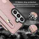 for Samsung Galaxy S26 Case with Card Holder & Wrist Strap, PU Leather Shockproof Crossbody Cover with Adjustable Shoulder Lanyard & Wristband & Kickstand for Galaxy S26 XK-Pink