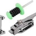 Walk-in Cooler Door Handle Set Kitchen Refrigerator Door Handle Latch Safety Complete Latch Kit Suitable for Freezer Door Locks, Oven Locks, Laboratory Door Locks (Tall Base)