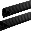 2 Pcs 36" L Fixed Vinyl Sill Threshold Cap 1-3/8 Inches High, Black